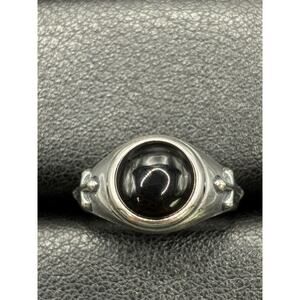 New Condition Sterling Silver Onyx Cross Ring Size 7 Free Shipping